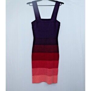 NEW Express Dress Women S Bodycon Sleeveless Stretch Casual Ombre Multicolor